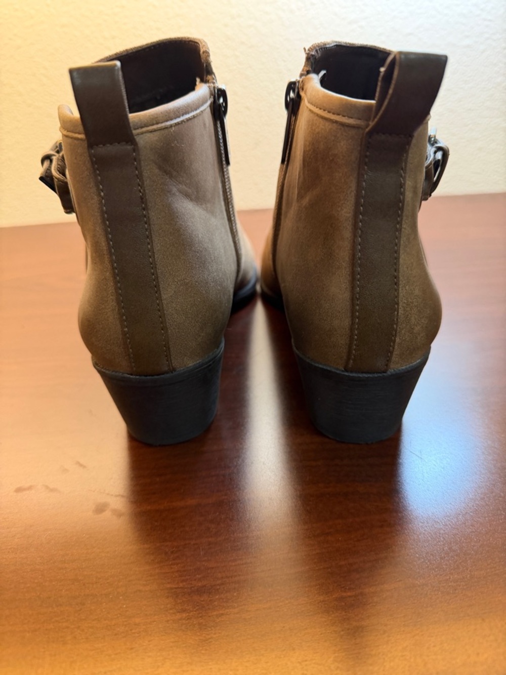 Sam Edelman Tan Suede Ankle Booties with Side Buckle - Picture 5 of 5